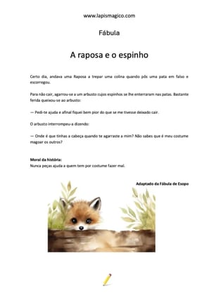 A raposa e o espinho, ficha pdf nº1