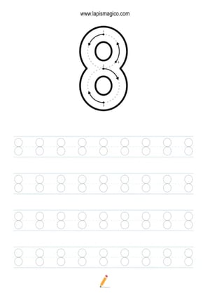 Grafismos de números, ficha pdf nº9