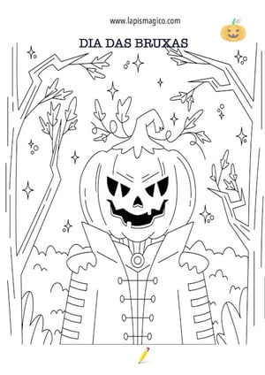 Desenhos do Dia das Bruxas para colorir, ficha pdf nº1