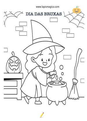 Desenhos do Dia das Bruxas para colorir, ficha pdf nº2