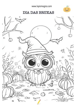 Desenhos do Dia das Bruxas para colorir, ficha pdf nº4