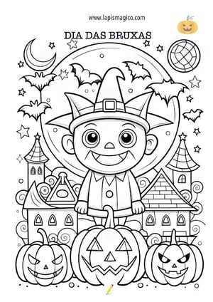 Desenhos do Dia das Bruxas para colorir, ficha pdf nº5