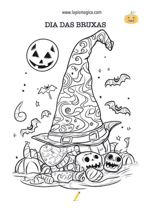 Desenhos do Dia das Bruxas para colorir, ficha pdf nº7