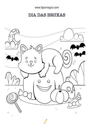 Desenhos do Dia das Bruxas para colorir, ficha pdf nº10