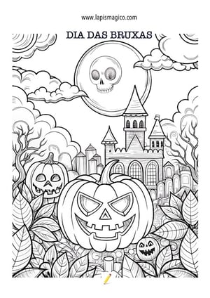 Desenhos do Dia das Bruxas para colorir, ficha pdf nº13