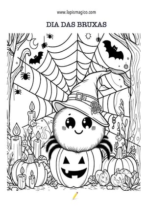 Desenhos do Dia das Bruxas para colorir, ficha pdf nº14