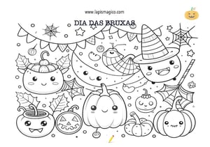Desenhos do Dia das Bruxas para colorir, ficha pdf nº16