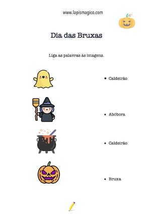 Atividades didáticas de Dia das Bruxas, ficha pdf nº4