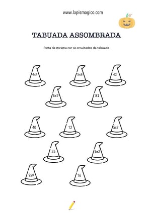 Atividades didáticas de Dia das Bruxas, ficha pdf nº3