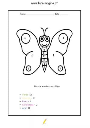 A borboleta violeta, ficha pdf nº2