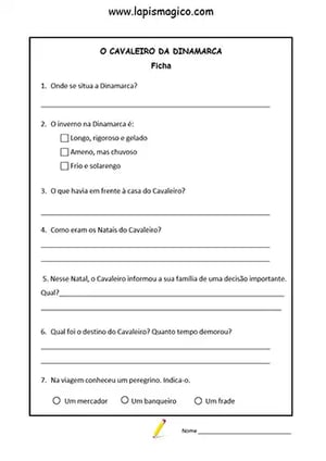 O Cavaleiro da Dinamarca, ficha pdf nº3