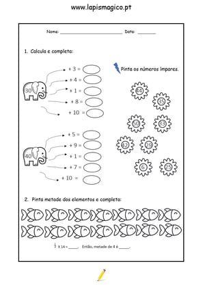 O elefante com sede, ficha pdf nº2