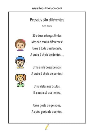 Pessoas são Diferentes, ficha pdf nº1
