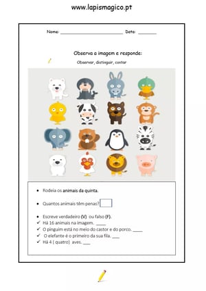 A Vaquinha Clara, ficha pdf nº1