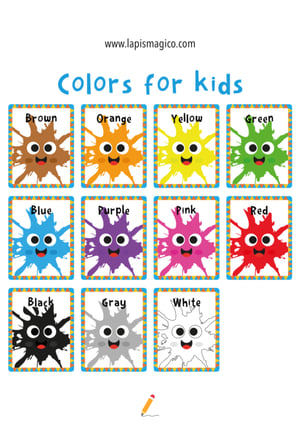 Cores em inglês, ficha pdf nº14