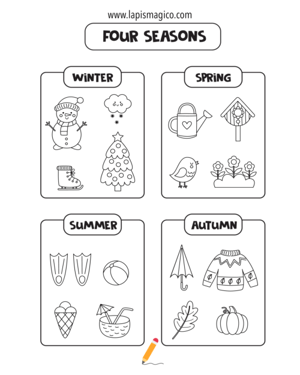 Meses e estações do ano, ficha pdf nº8