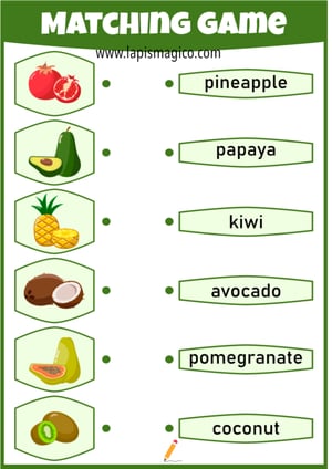 Frutos em inglês, ficha pdf nº9 Frutos em inglês, ficha pdf nº9