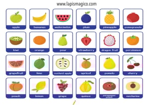 Frutos em inglês, ficha pdf nº17 Frutos em inglês, ficha pdf nº17