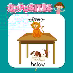 Antónimos ou opostos em inglês, ficha pdf nº18