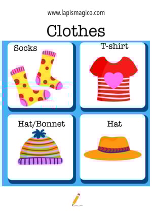 Vestuário em inglês, ficha pdf nº10