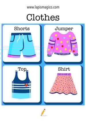 Vestuário em inglês, ficha pdf nº11