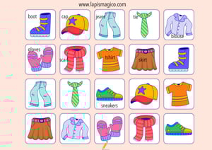 Vestuário em inglês, ficha pdf nº12