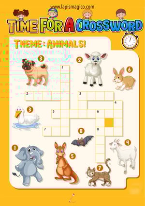 Palavras cruzadas em inglês, ficha pdf nº2