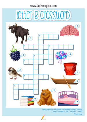 Palavras cruzadas em inglês, ficha pdf nº3