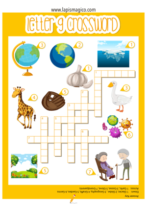 Palavras cruzadas em inglês, ficha pdf nº4