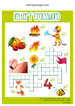 Palavras cruzadas em inglês, ficha pdf nº5