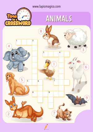 Palavras cruzadas em inglês, ficha pdf nº11