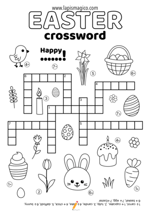 Palavras cruzadas em inglês, ficha pdf nº17