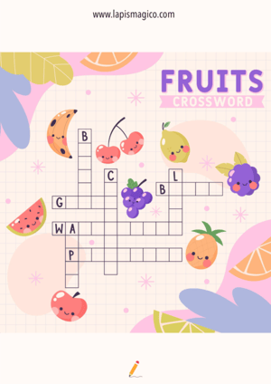 Palavras cruzadas em inglês, ficha pdf nº19