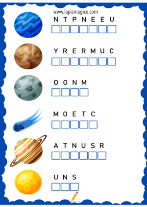 Sistema solar, ficha pdf nº15