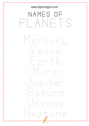Sistema solar, ficha pdf nº17