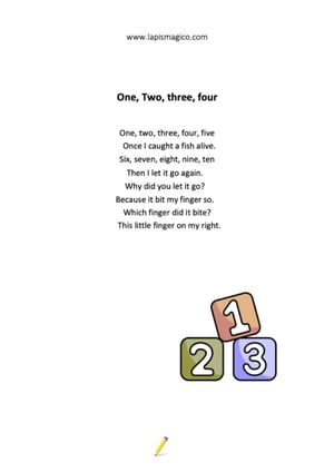 Cantigas e rimas em inglês, ficha pdf nº3