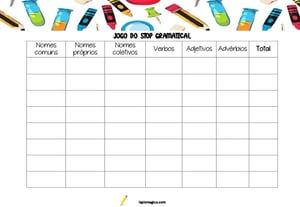 Jogo do stop ou adedanha, ficha pdf nº2 Jogo do stop ou adedanha, ficha pdf nº2