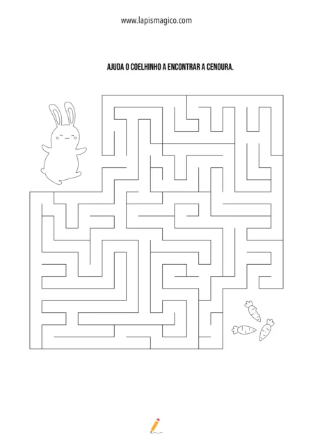 Labirintos dos coelhinhos, ficha pdf nº1