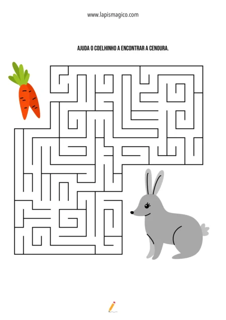 Labirintos dos coelhinhos, ficha pdf nº2