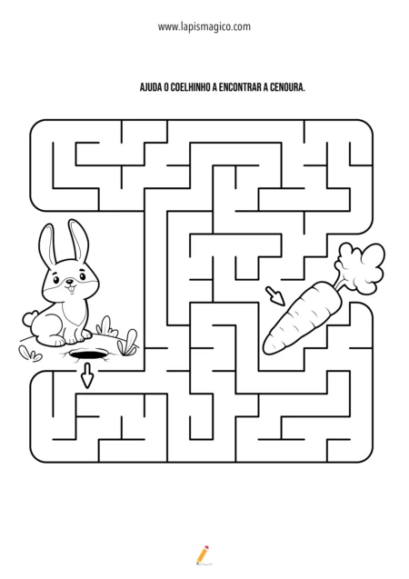 Labirintos dos coelhinhos, ficha pdf nº3