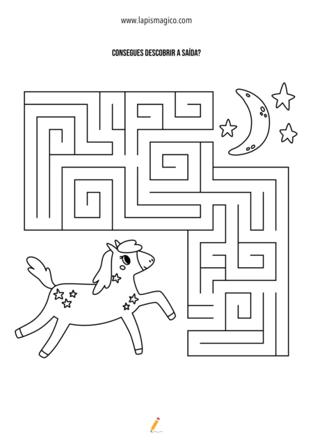 Labirintos de arco-íris e unicornios, ficha pdf nº1