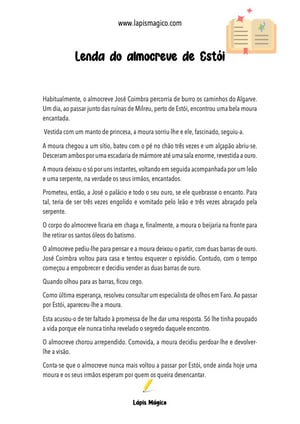 Lenda do Almocreve de Estói, ficha pdf nº1