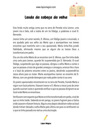 Lenda da cabeça da velha, ficha pdf nº1