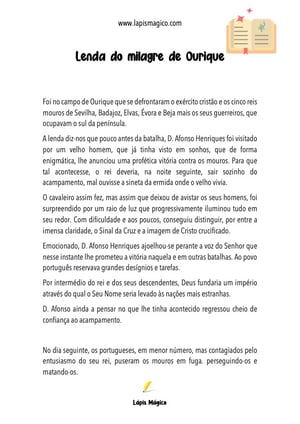 Lenda do milagre de Ourique, ficha pdf nº1