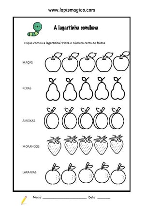 A Lagartinha Muito Comilona, ficha pdf nº2