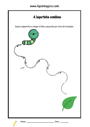 A Lagartinha Muito Comilona, ficha pdf nº1