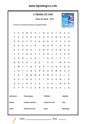 A Menina do Mar, ficha pdf nº3