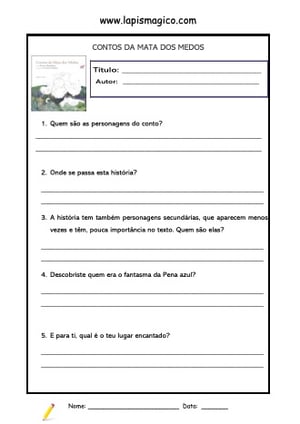 Contos da Mata dos Medos, ficha pdf nº1