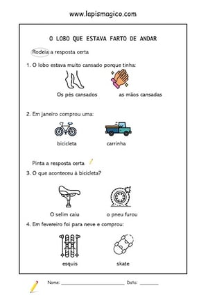 O Lobo que estava farto de andar, ficha pdf nº1