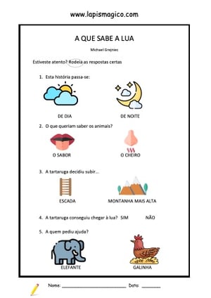 A que sabe a Lua?, ficha pdf nº1